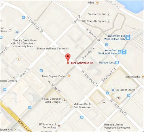 Map: 409 Granville Street, Vancouver, BC V6C1T2